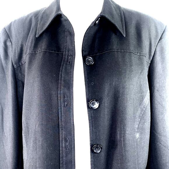 Liz Claiborne Long Sleeve Button Down Shirt Jacket Shacket Size 10 Black - Picture 4 of 12